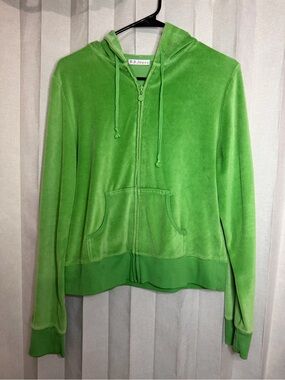 B.B. Jeans Lime Green Velour Zip Hoodie